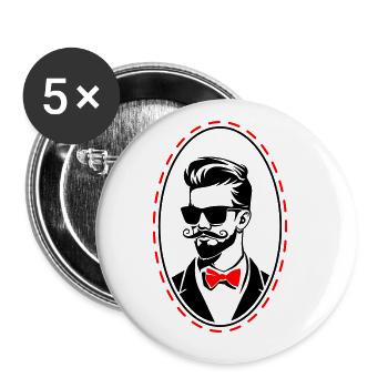 Marié enterrement de vie de garçon - Lot de 5 grands badges (56 mm) - blanc - Devant