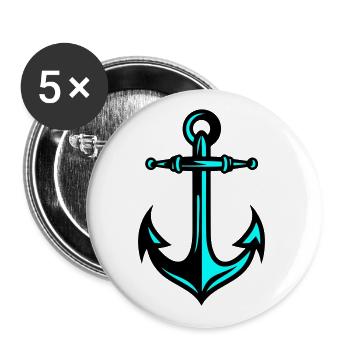 Anchor Icon - Buttons large 2.2''/56 mm (5-pack) - white - Front