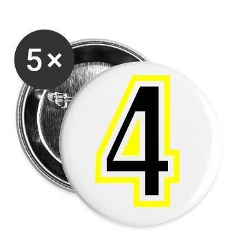 4 Zahl College - Buttons groß 56 mm (5er Pack) - Weiß - Vorne