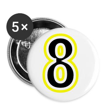 8 Number College - Buttons large 2.2''/56 mm (5-pack) - white - Front