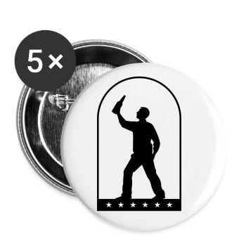 Boire une bouteille de bière - Lot de 5 grands badges (56 mm) - blanc - Devant