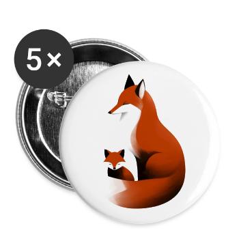 Little fox family - Buttons large 2.2''/56 mm (5-pack) - white - Front