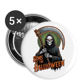 Halloween Grim Reaper - Buttons large 2.2''/56 mm (5-pack) - white - Front