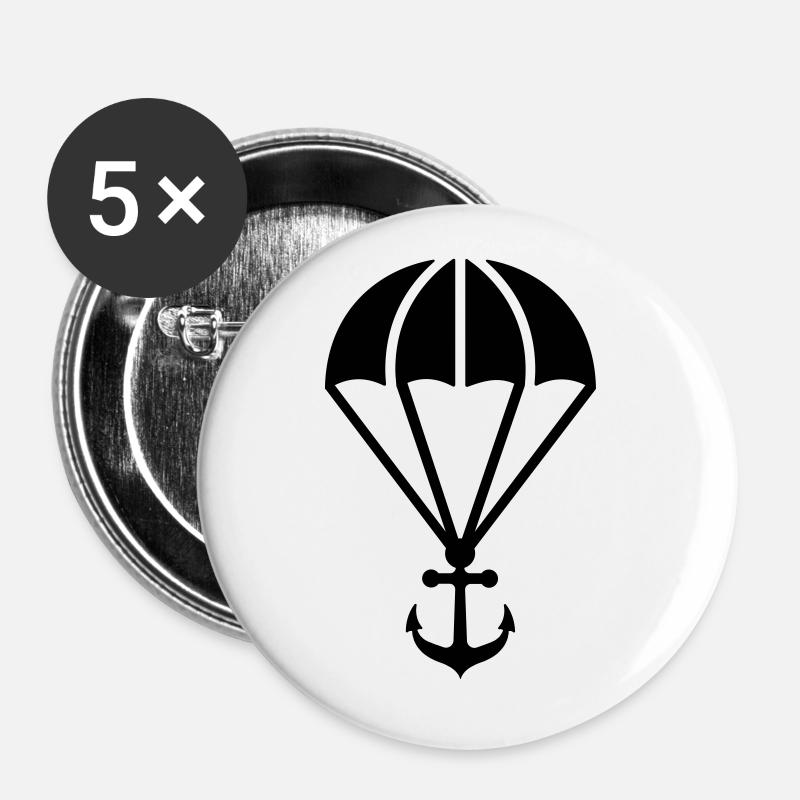 Parachute with Anchor - Buttons large 2.2''/56 mm (5-pack) - white