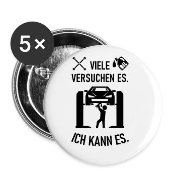 Ich kann es als KFZ Mechaniker Mechatroniker - Buttons groß 56 mm (5er Pack) - Weiß - Vorne