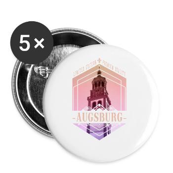 Augsburg Deutschland Stadt Skyline Heimat Liebe - Buttons groß 56 mm (5er Pack) - Weiß - Vorne