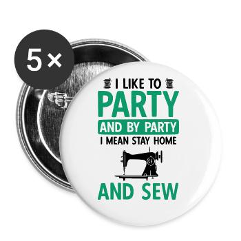 Nähen Und Schneidern Für Näher - Buttons groß 56 mm (5er Pack) - Weiß - Vorne