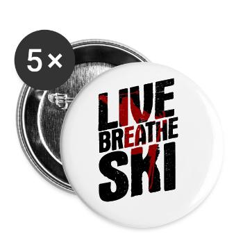Skiurlaub Spruch Für Ski Skifahrer - Buttons groß 56 mm (5er Pack) - Weiß - Vorne