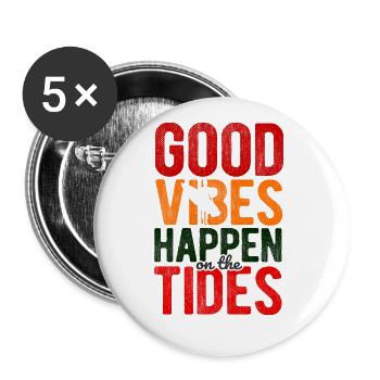 Surfen Wellenreiten Für Surfing - Buttons groß 56 mm (5er Pack) - Weiß - Vorne
