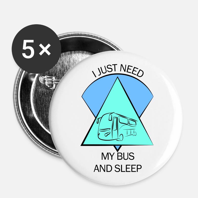 Bus Bus Driver School Bus Bus Bus Bus Driver - Buttons large 2.2''/56 mm (5-pack) - white