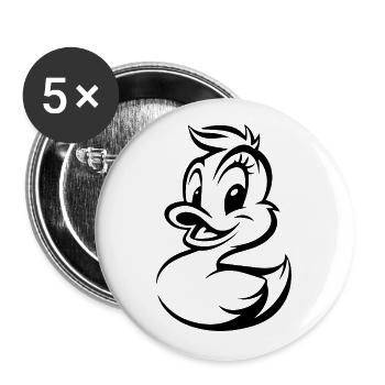 Canards - Lot de 5 grands badges (56 mm) - blanc - Devant