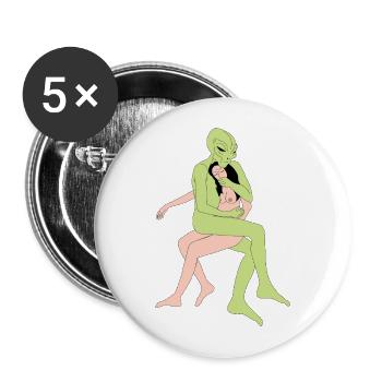 Love abduction - Buttons large 2.2''/56 mm (5-pack) - white - Front