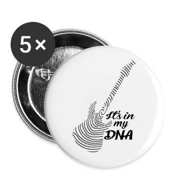 Musicien groupe guitare électrique guitariste bass - Lot de 5 grands badges (56 mm) - blanc - Devant