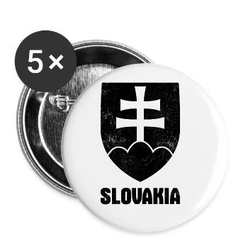 Slovakia Coat of arms Europe Slovak - Buttons large 2.2''/56 mm (5-pack) - white - Front