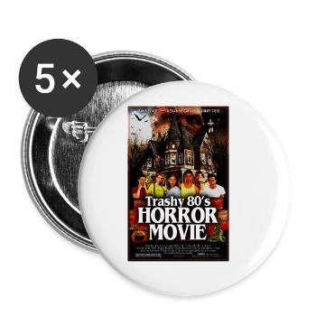 Trashy 80s Horror Movie - Buttons large 2.2''/56 mm (5-pack) - white - Front