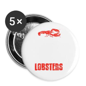 Keep Calm And Eat Lobsters Vintage Funny Present - Buttons groß 56 mm (5er Pack) - Weiß - Vorne