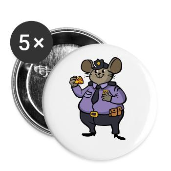 Mice Policeman / Policeman Mouse - Buttons large 2.2''/56 mm (5-pack) - white - Front