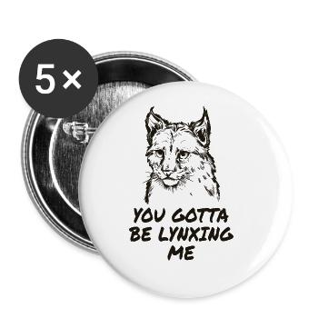 Luchs - Buttons groß 56 mm (5er Pack) - Weiß - Vorne
