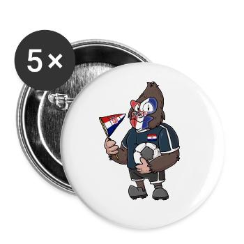 Croatian gorilla - Buttons large 2.2''/56 mm (5-pack) - white - Front