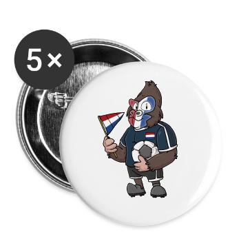 Gorille hollandais - Lot de 5 grands badges (56 mm) - blanc - Devant