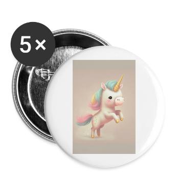 Bébé licorne - Lot de 5 grands badges (56 mm) - blanc - Devant