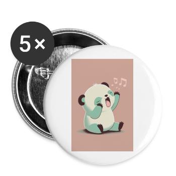 Baby-Panda - Buttons groß 56 mm (5er Pack) - Weiß - Vorne