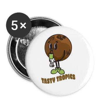 Coconut Lover Juice Beach Tropical Summer - Buttons large 2.2''/56 mm (5-pack) - white - Front