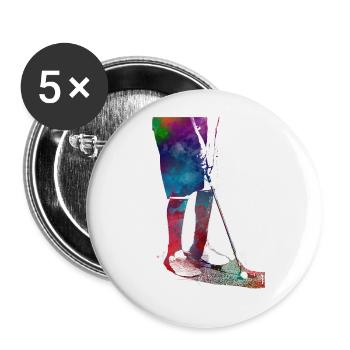 Golfspieler Sport #golf #sport - Buttons groß 56 mm (5er Pack) - Weiß - Vorne