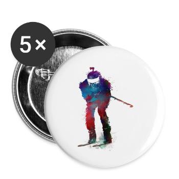 Biathlon sport art #biathlon #sport - Buttons large 2.2''/56 mm (5-pack) - white - Front