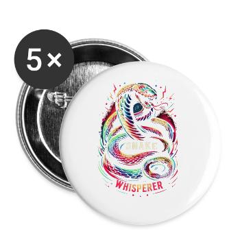 Snake Whisperer 4 - Buttons groß 56 mm (5er Pack) - Weiß - Vorne