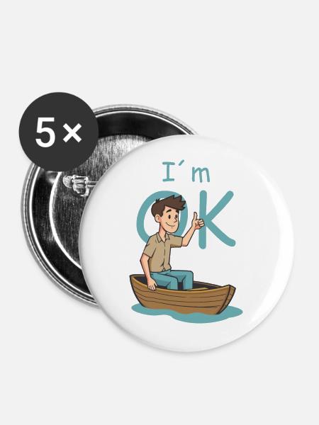 Seemann - Buttons groß 56 mm (5er Pack) - Weiß