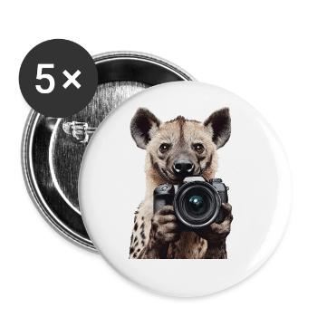 Hyäne - Buttons groß 56 mm (5er Pack) - Weiß - Vorne