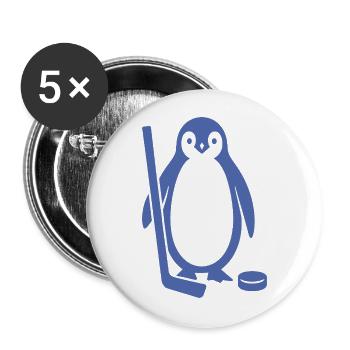 Minimalist Penguin Hockey Player Silhouet - Buttons large 2.2''/56 mm (5-pack) - white - Front