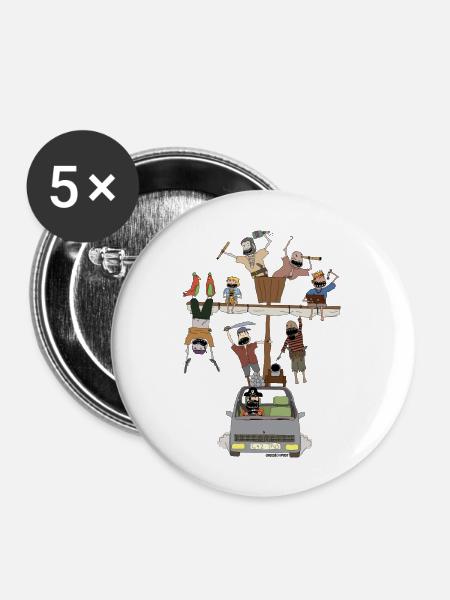 pirate ship car - Buttons large 2.2''/56 mm (5-pack) - white