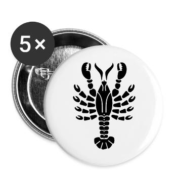 Hummer / lobster (1c) - Buttons groß 56 mm (5er Pack) - Weiß - Vorne
