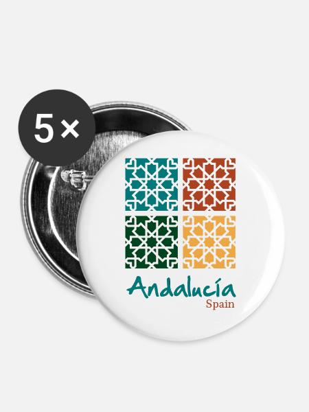 Andalusian Tiles 5 - Buttons groß 56 mm (5er Pack) - Weiß