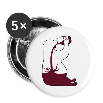 Gewichtheber Bär Schoki - Chocoholic - Buttons groß 56 mm (5er Pack) - Weiß - Vorne