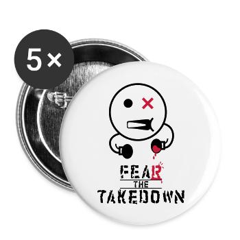 MMA Fighter - Buttons groß 56 mm (5er Pack) - Weiß - Vorne