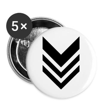 rank military army - Buttons groß 56 mm (5er Pack) - Weiß - Vorne