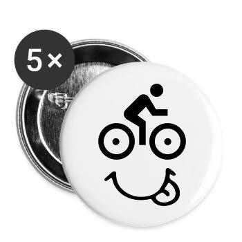 Bike face - Buttons groß 56 mm (5er Pack) - Weiß - Vorne