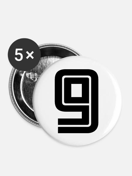 9 - Buttons groß 56 mm (5er Pack) - Weiß