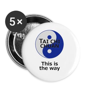 Tai Chi Chuan This is the way Yin Yang Taiji Vekto - Buttons groß 56 mm (5er Pack) - Weiß - Vorne