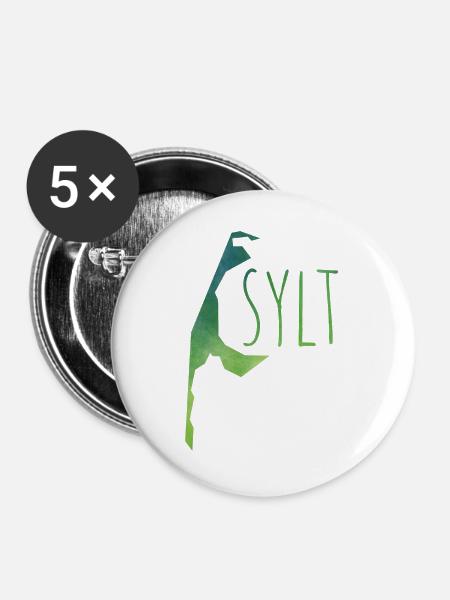 sylt - Buttons groß 56 mm (5er Pack) - Weiß