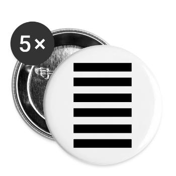 zebrastreifen - Buttons groß 56 mm (5er Pack) - Weiß - Vorne