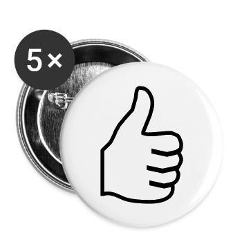 Daumen hoch - Buttons groß 56 mm (5er Pack) - Weiß - Vorne