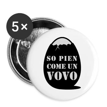so pien come un vovo - I am full like an egg - Buttons large 2.2''/56 mm (5-pack) - white - Front