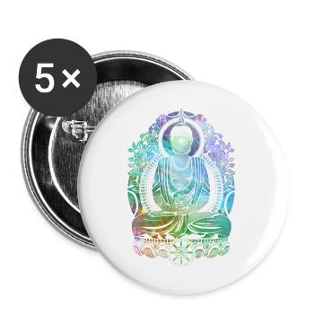 Cosmic Buddha - Cool - Buttons large 2.2''/56 mm (5-pack) - white - Front