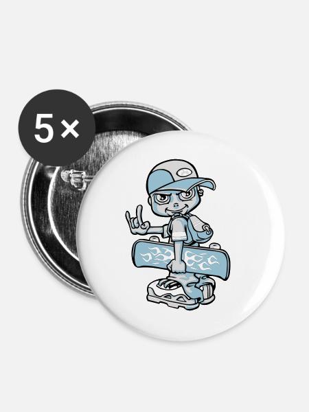 Skater boy flex - Buttons large 2.2''/56 mm (5-pack) - white