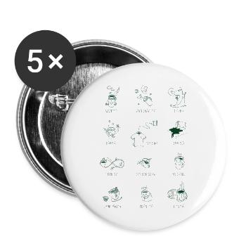 The TEA-Shirt Vol. I - Buttons large 2.2''/56 mm (5-pack) - white - Front