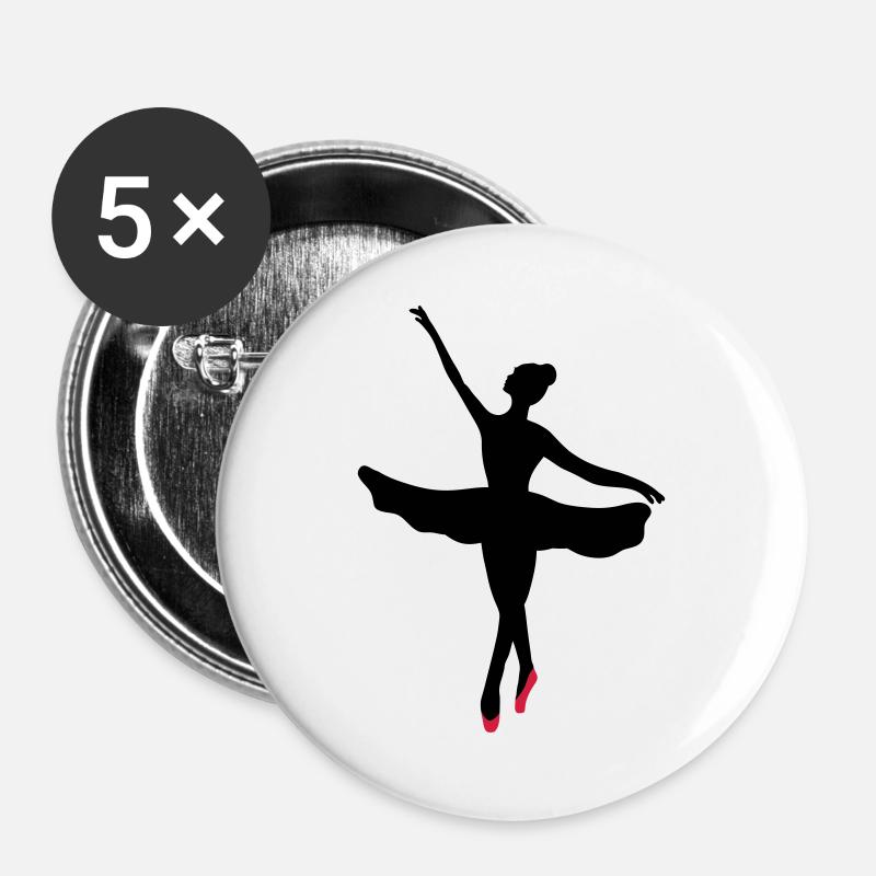 Ballet dancer - Buttons large 2.2''/56 mm (5-pack) - white